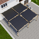 Zen DIY Attached Pergola Kit with Four Shade Canopies – Up to 24' × 24'