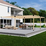 Zen DIY Attached Pergola Bracket Kit with Slatted Roof – Up to 24' × 24'