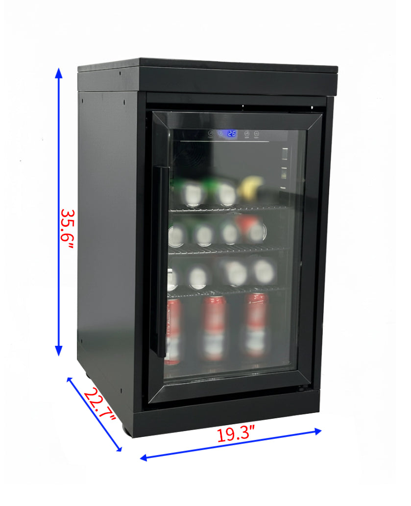 20" Insulated Outdoor Cooler Cabinet with Lockable Door – Black