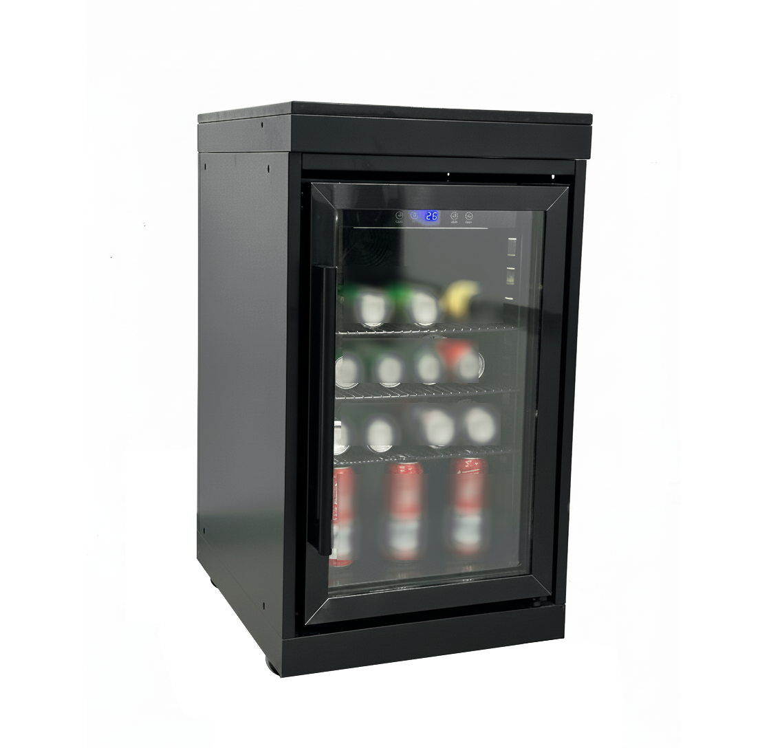 20" Insulated Outdoor Cooler Cabinet with Lockable Door – Black