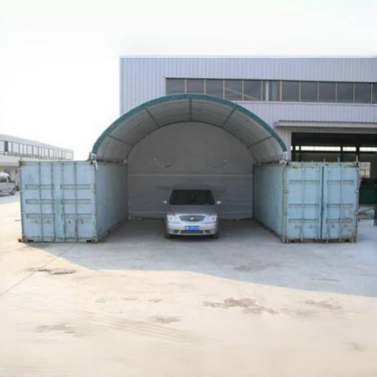 Gold Mountain 20' × 20' Dome Container Shelter with Closed PE Rear Panel