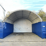 Gold Mountain 20' × 20' Dome Container Shelter with Closed PE Rear Panel
