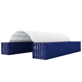 Gold Mountain 20' × 40' Dome Container Shelter with Closed PE Rear Panel