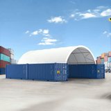 Gold Mountain 20' × 40' Dome Container Shelter with Closed PE Rear Panel