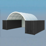 Gold Mountain 20' × 40' Dome Container Shelter with Closed PE Rear Panel