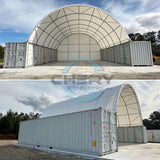 40' × 40' × 13' Container Shelter with Closed Rear Panel