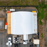 40' × 40' × 13' Container Shelter with Closed Rear Panel