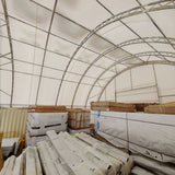 40' × 40' × 15' Double-Truss Container Shelter with Closed Rear Panel