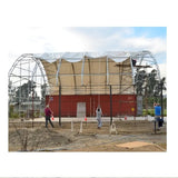 40' × 40' × 15' Double-Truss Container Shelter with Closed Rear Panel
