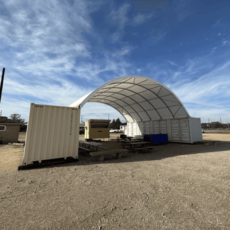 40' × 40' × 13' Shipping-Container Canopy Shelter