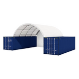 Gold Mountain 20' × 20' Dome Container Shelter with Closed PE Rear Panel
