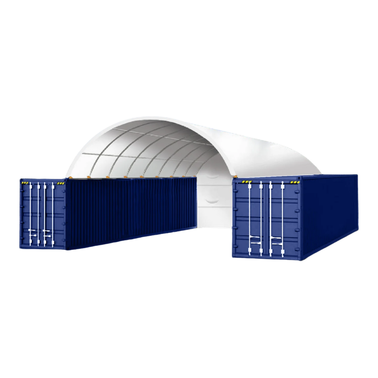 Gold Mountain 20' × 40' Dome Container Shelter with Closed PE Rear Panel