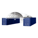Gold Mountain 20' × 40' Dome Container Shelter with Closed PE Rear Panel
