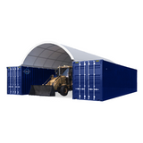 Gold Mountain 20' × 40' Dome Container Shelter with Closed PE Rear Panel