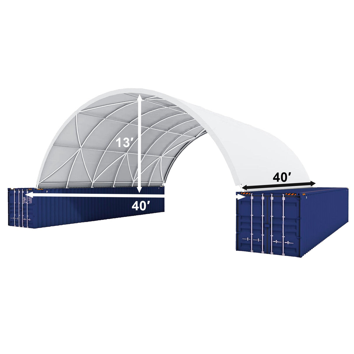 40' × 40' × 13' Shipping-Container Canopy Shelter