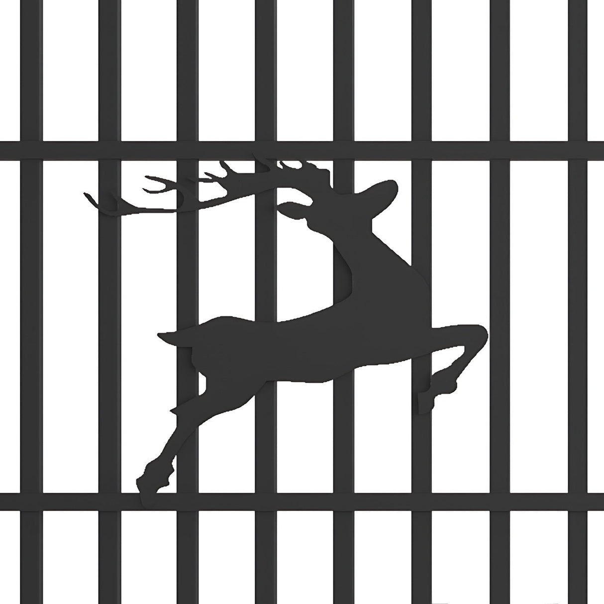 20' × 8' Powder-Coated Iron Dual-Swing Driveway Gate with Deer Motif