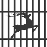 20' × 8' Powder-Coated Iron Dual-Swing Driveway Gate with Deer Motif