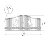 18' × 8' Heavy-Duty Steel Dual-Swing Driveway Gate