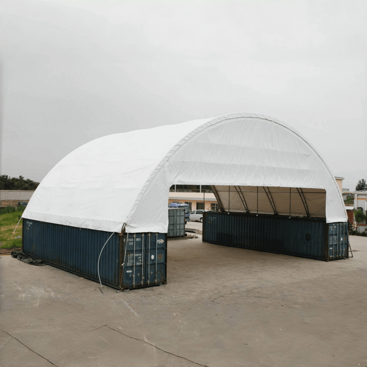 60' × 40' × 15' Double-Truss Container Canopy Shelter