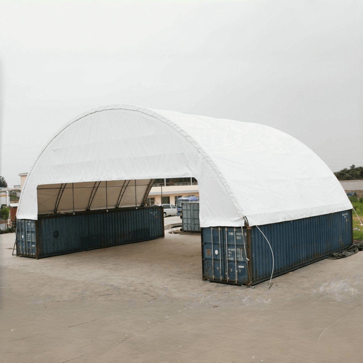 60' × 40' × 15' Double-Truss Container Canopy Shelter