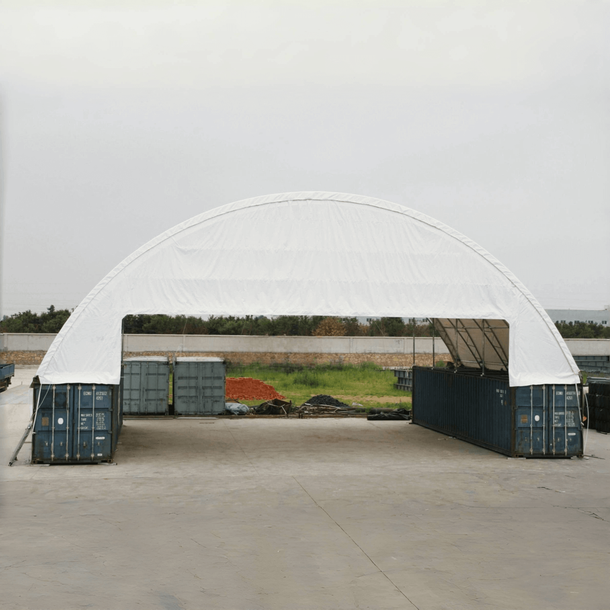 60' × 40' × 15' Double-Truss Container Canopy Shelter