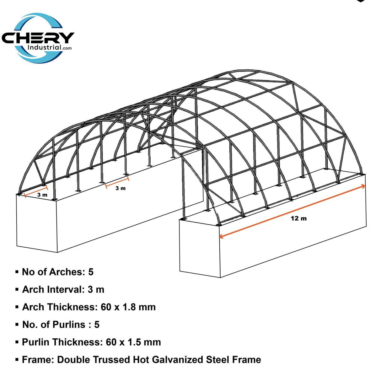 60' × 40' × 20' Double-Truss Container Canopy Shelter