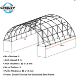 60' × 40' × 20' Double-Truss Container Canopy Shelter
