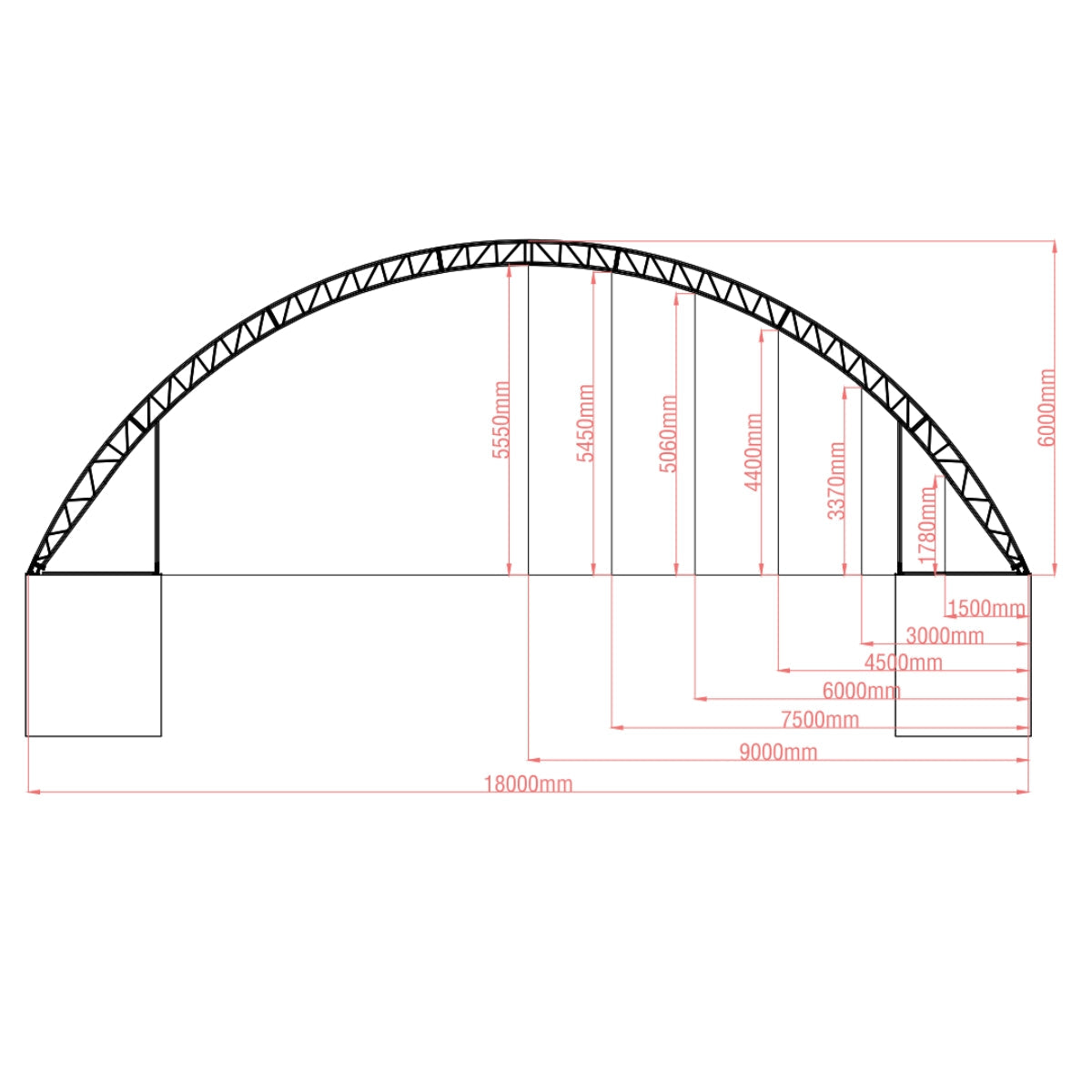 60' × 40' × 20' Double-Truss Container Canopy Shelter