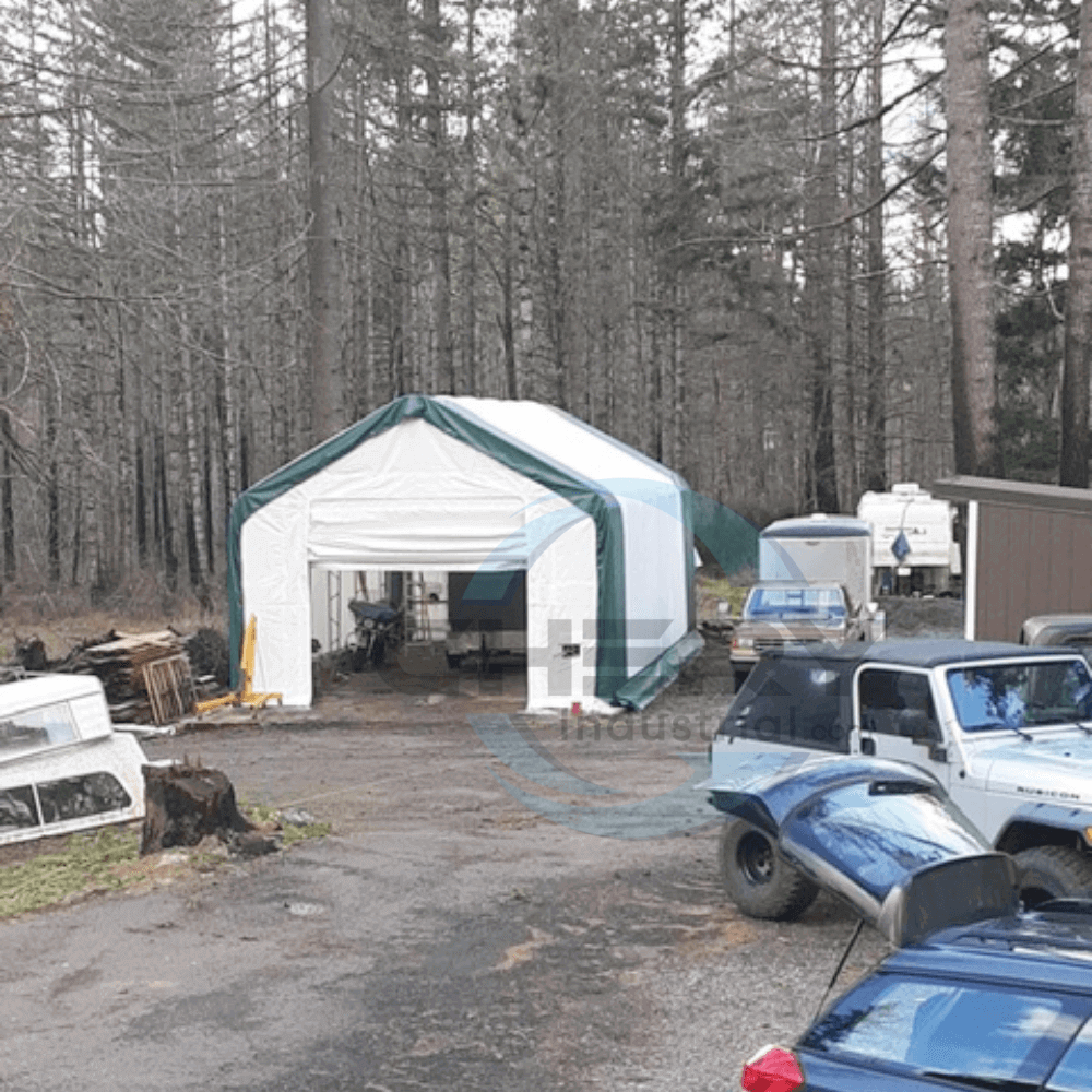 Gold Mountain 20' × 33' × 16' Double-Truss Storage Shelter with Dual Roll-Up Doors
