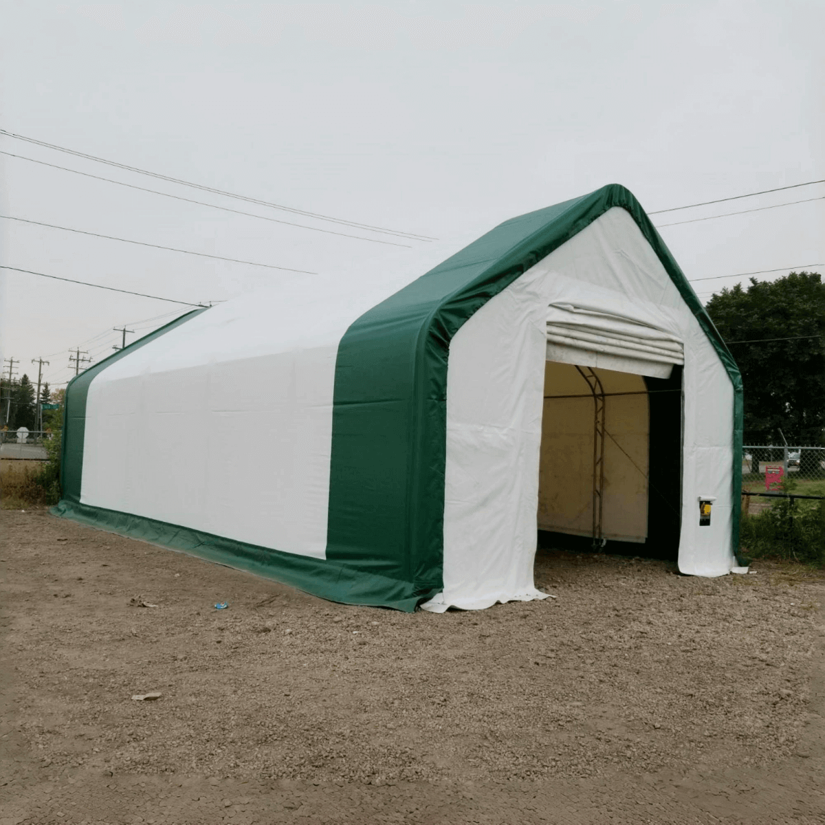 Gold Mountain 20' × 33' × 16' Double-Truss Storage Shelter with Dual Roll-Up Doors