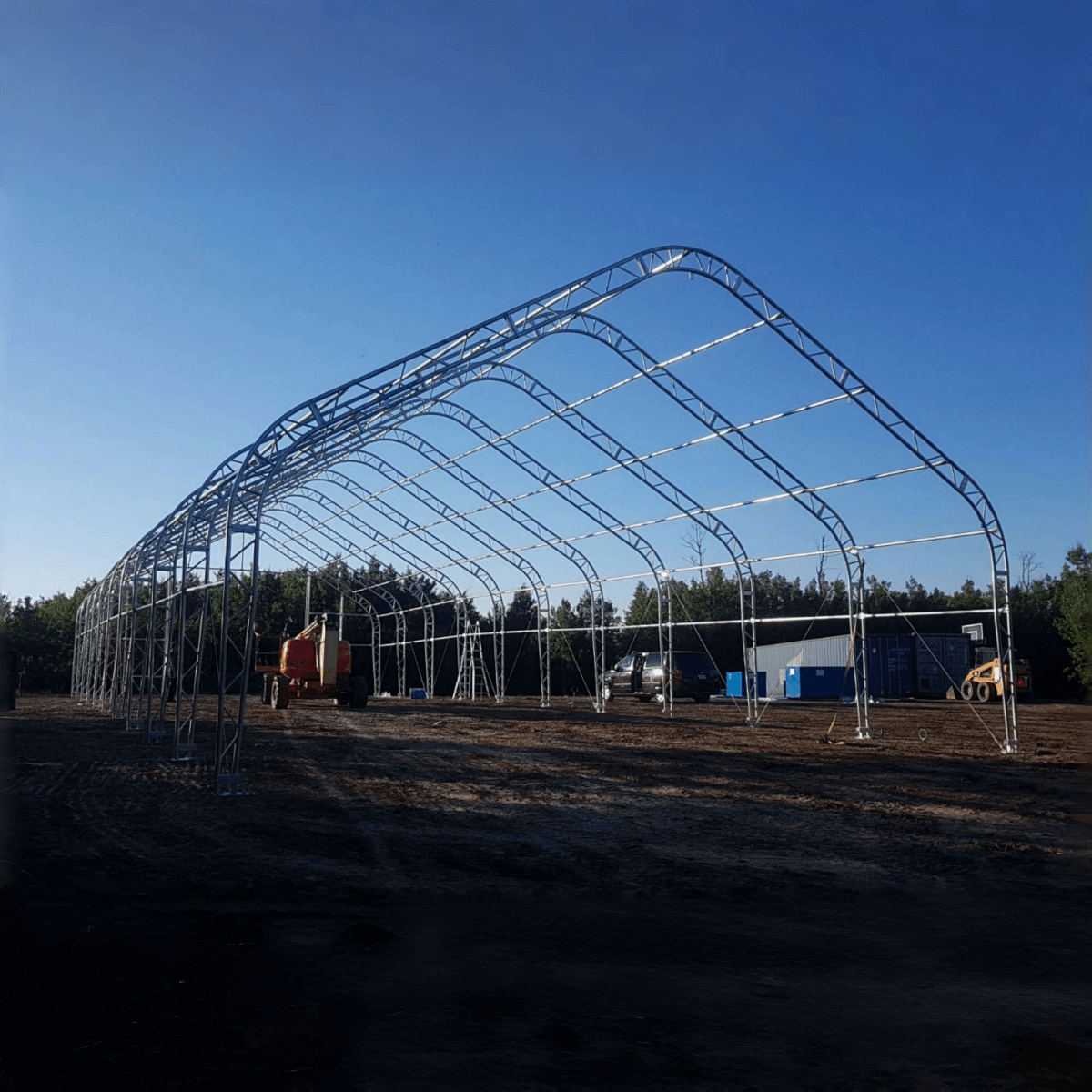 Gold Mountain 40' × 64' × 23' Double-Truss Storage Shelter with Dual Roll-Up Doors