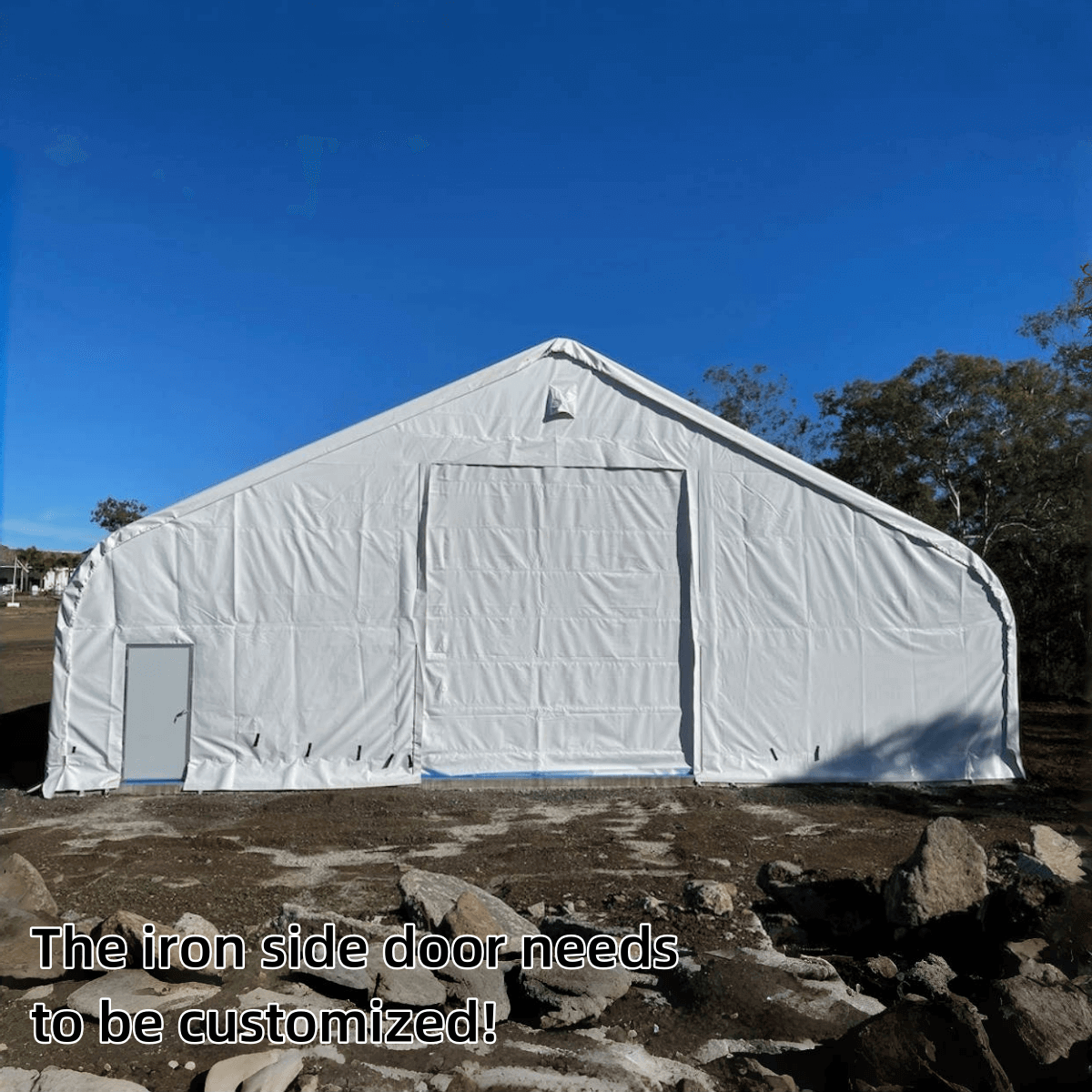 Gold Mountain 50' × 80' × 23' Double-Truss Storage Shelter with Dual Roll-Up Doors