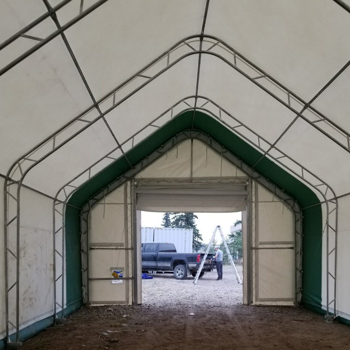 Gold Mountain 20' × 33' × 16' Double-Truss Storage Shelter with Dual Roll-Up Doors