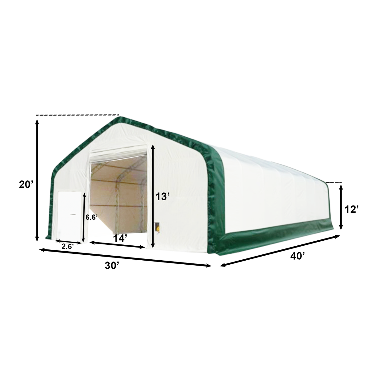 Gold Mountain 30' × 40' × 20' Double-Truss Storage Shelter with Dual Roll-Up Doors