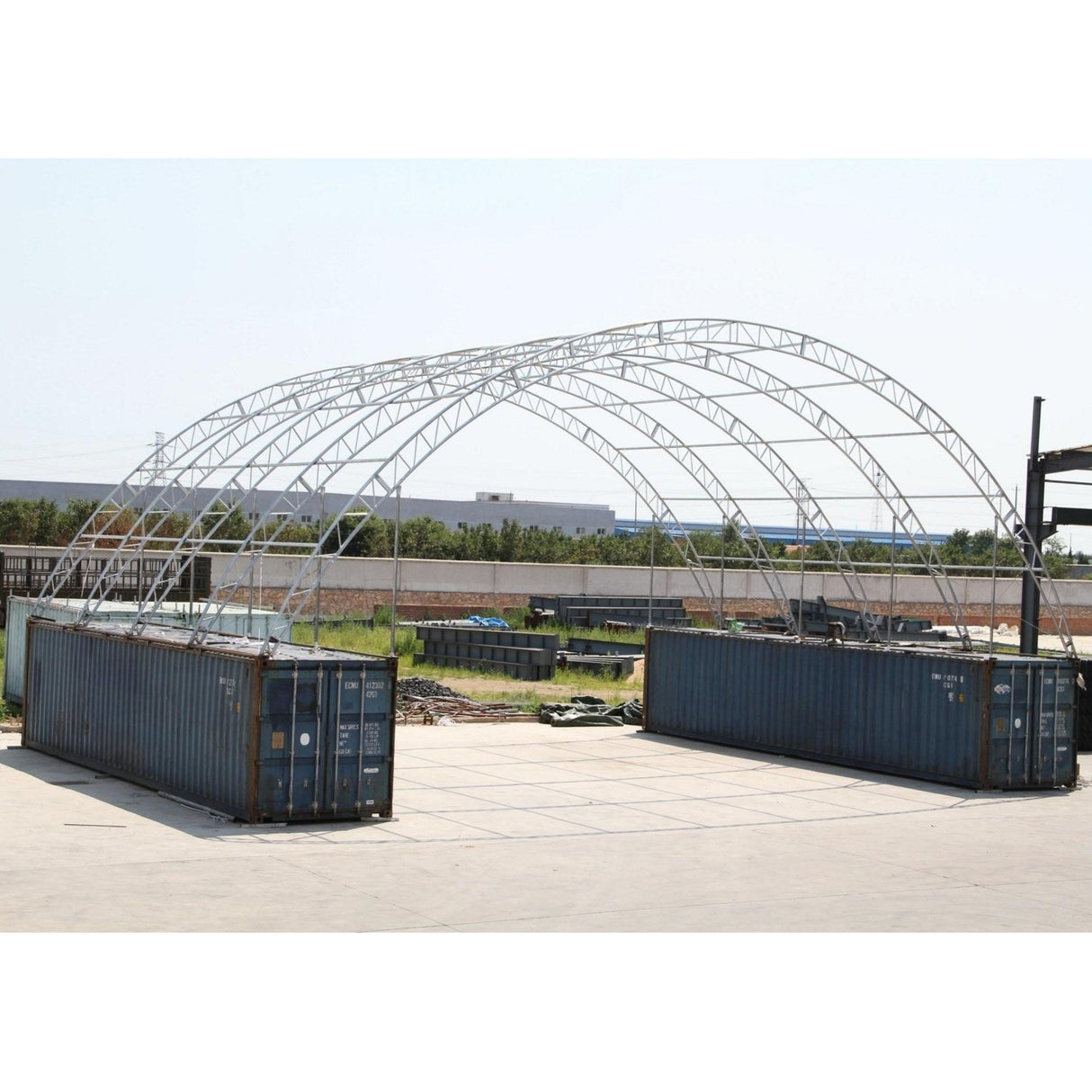 60' × 40' × 20' Double-Truss Container Canopy Shelter