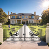 20' × 8' Steel Dual-Swing Driveway Gate with Deer Motif – Black