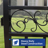 20' × 8' Heavy-Duty Steel Dual-Swing Driveway Gate with Reinforced Uprights