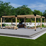 Zen DIY Freestanding Pergola Bracket Kit with Slatted Roof – Up to 24' × 24'