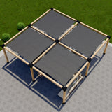 Zen DIY Freestanding Pergola Kit with Four Shade Canopies – Up to 24' × 24'