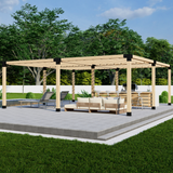 Zen DIY Freestanding Pergola Bracket Kit with Slatted Roof – Up to 24' × 24'