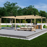 Zen DIY Freestanding Pergola Bracket Kit with Slatted Roof – Up to 24' × 24'