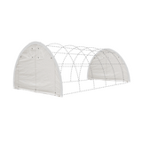 White 300 GSM PE Front and Rear Panel Kit with Zipper Door for 20' × 12' Single-Truss Shelters
