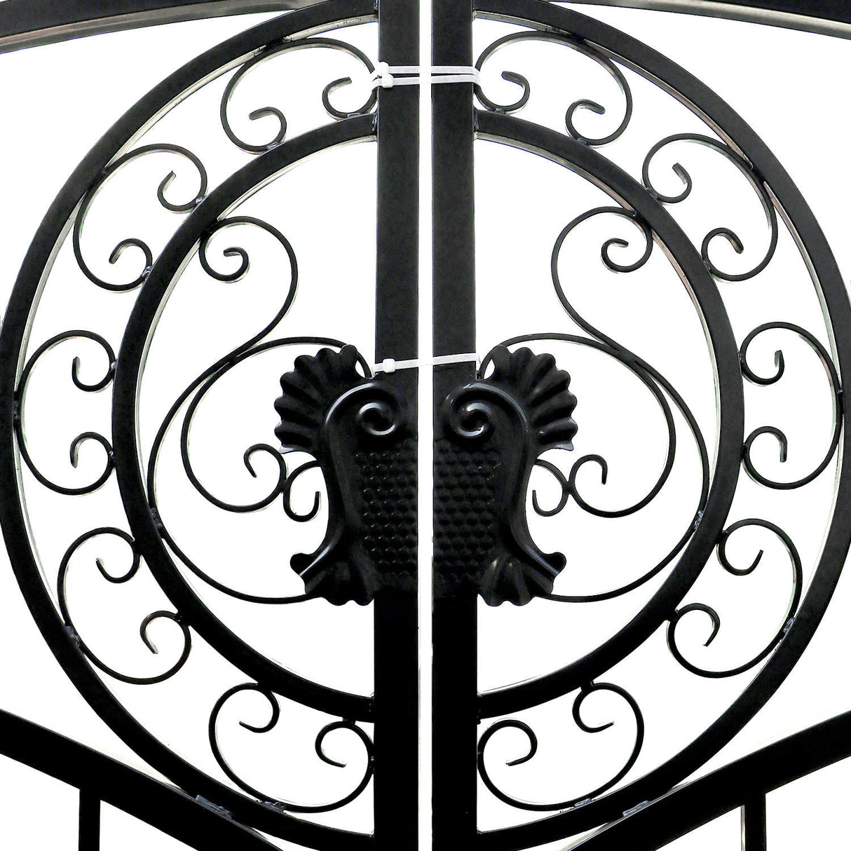 14' × 8' European-Style Galvanized-Steel Dual-Swing Driveway Gate