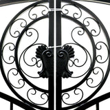 14' × 8' European-Style Galvanized-Steel Dual-Swing Driveway Gate