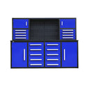 7' Heavy-Duty Garage Workbench Cabinet with 18 Drawers, 4 Cabinets & Pegboard