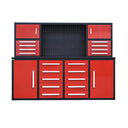 7' Heavy-Duty Garage Workbench Cabinet with 18 Drawers, 4 Cabinets & Pegboard