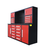7' Heavy-Duty Garage Workbench Cabinet with 18 Drawers, 4 Cabinets & Pegboard