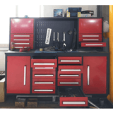7' Heavy-Duty Garage Workbench Cabinet with 18 Drawers, 4 Cabinets & Pegboard