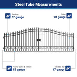 20' × 8' Steel Dual-Swing Driveway Gate with Deer Motif – Black