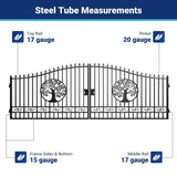 20' × 8' Steel Dual-Swing Driveway Gate with Deer Motif – Black